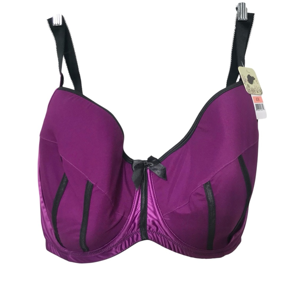 NWOT - Parfait Lingerie Underwire Bra Charlotte Padded Bra Purple Black 40K 40 K